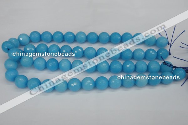 CCN1875 15 inches 14mm faceted round candy jade beads wholesale