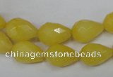 CCN190 15.5 inches 10*14mm faceted teardrop candy jade beads