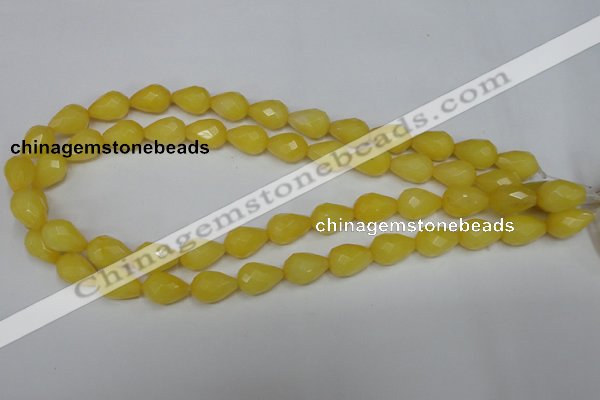 CCN190 15.5 inches 10*14mm faceted teardrop candy jade beads