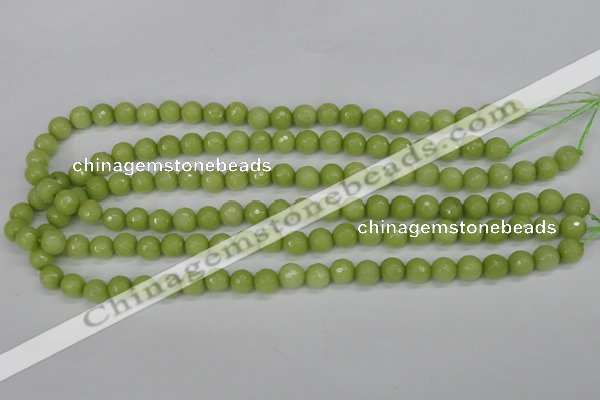 CCN1902 15 inches 8mm faceted round candy jade beads wholesale