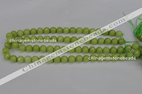 CCN1903 15 inches 10mm faceted round candy jade beads wholesale