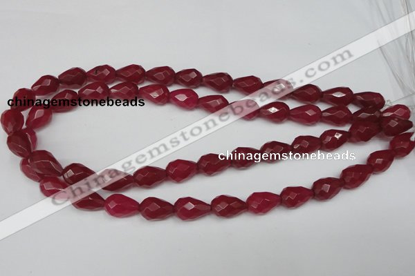 CCN191 15.5 inches 10*14mm faceted teardrop candy jade beads