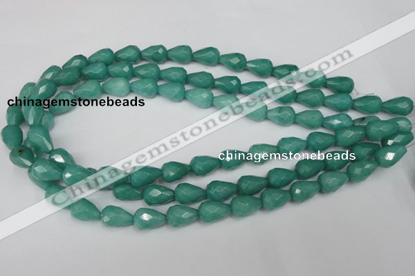 CCN193 15.5 inches 10*14mm faceted teardrop candy jade beads