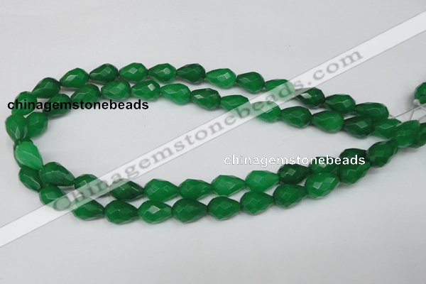 CCN194 15.5 inches 10*14mm faceted teardrop candy jade beads