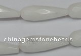 CCN197 15.5 inches 10*30mm faceted teardrop candy jade beads