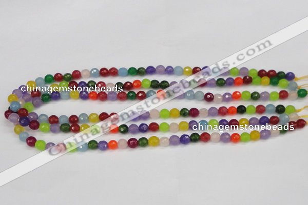 CCN1981 15 inches 6mm faceted round candy jade beads wholesale