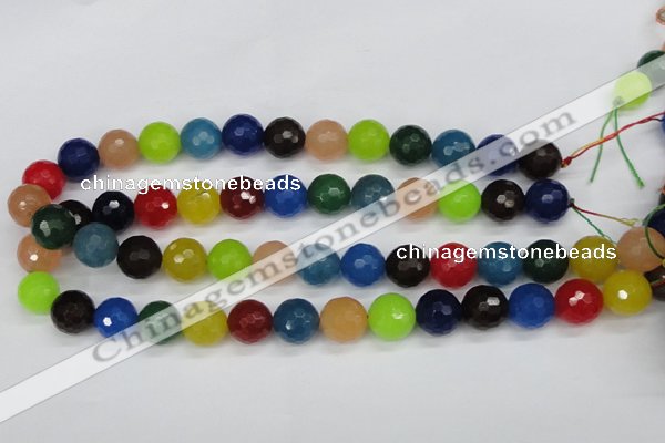 CCN1985 15 inches 14mm faceted round candy jade beads wholesale