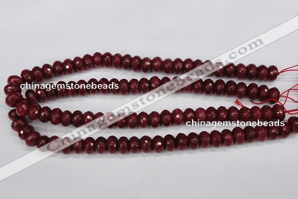 CCN1992 15 inches 8*12mm faceted rondelle candy jade beads wholesale