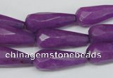 CCN200 15.5 inches 9*22mm faceted teardrop candy jade beads