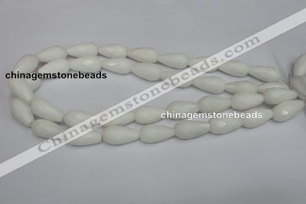 CCN201 15.5 inches 12*22mm faceted teardrop candy jade beads