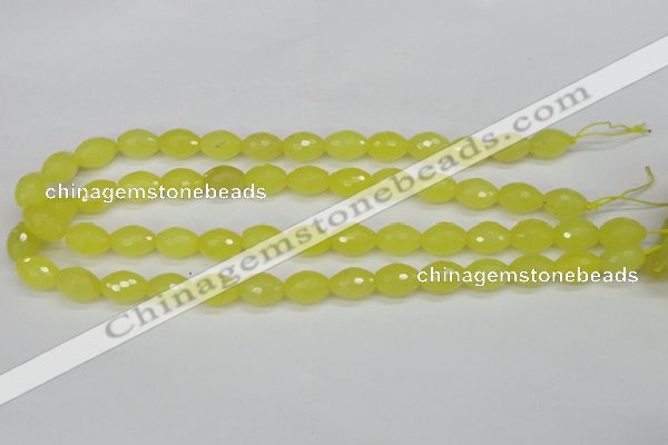 CCN2010 15 inches 10*14mm faceted rice candy jade beads wholesale