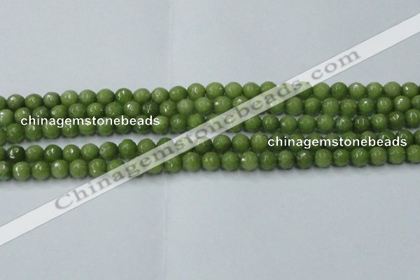 CCN2037 15 inches 6mm faceted round candy jade beads wholesale