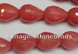 CCN2140 15.5 inches 12*16mm faceted teardrop candy jade beads