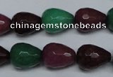 CCN2142 15.5 inches 12*16mm faceted teardrop candy jade beads