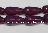 CCN2148 15.5 inches 10*20mm faceted teardrop candy jade beads