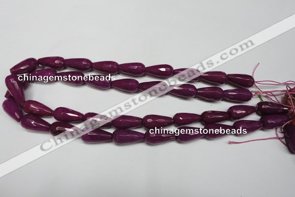 CCN2148 15.5 inches 10*20mm faceted teardrop candy jade beads