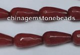 CCN2149 15.5 inches 10*20mm faceted teardrop candy jade beads