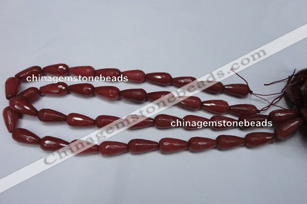 CCN2149 15.5 inches 10*20mm faceted teardrop candy jade beads