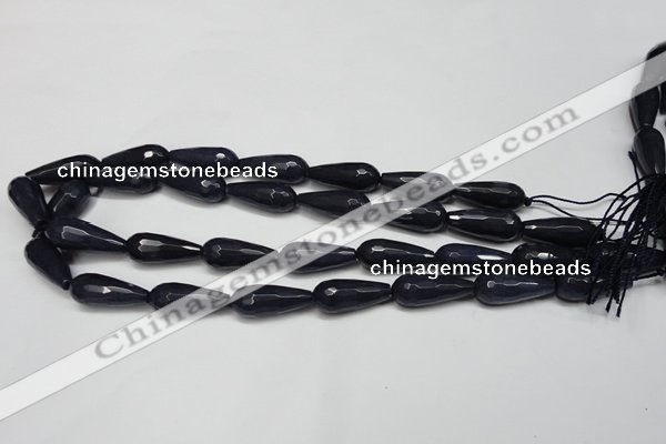 CCN2153 15.5 inches 10*25mm faceted teardrop candy jade beads