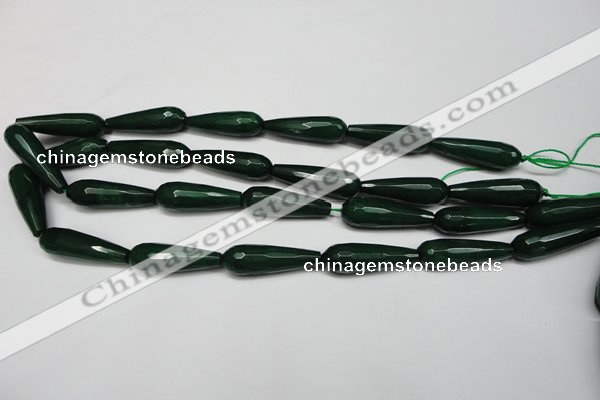 CCN2163 15.5 inches 10*30mm faceted teardrop candy jade beads