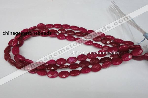 CCN217 15.5 inches 10*14mm faceted oval candy jade beads