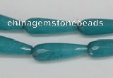 CCN2173 15.5 inches 8*25mm faceted teardrop candy jade beads