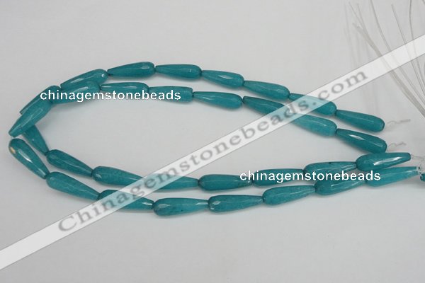 CCN2173 15.5 inches 8*25mm faceted teardrop candy jade beads