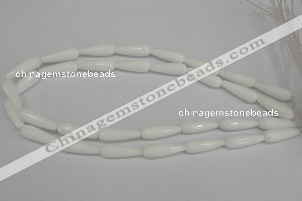 CCN2176 15.5 inches 8*25mm faceted teardrop candy jade beads