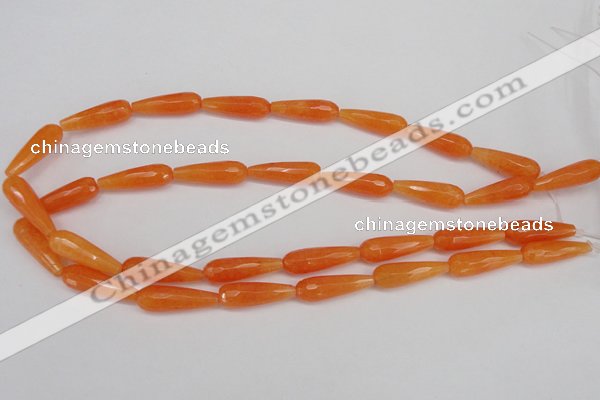 CCN2177 15.5 inches 8*25mm faceted teardrop candy jade beads