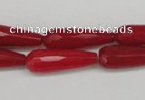 CCN2178 15.5 inches 8*25mm faceted teardrop candy jade beads