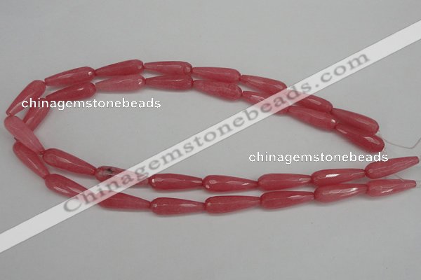 CCN2180 15.5 inches 8*25mm faceted teardrop candy jade beads