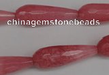 CCN2182 15.5 inches 10*30mm faceted teardrop candy jade beads