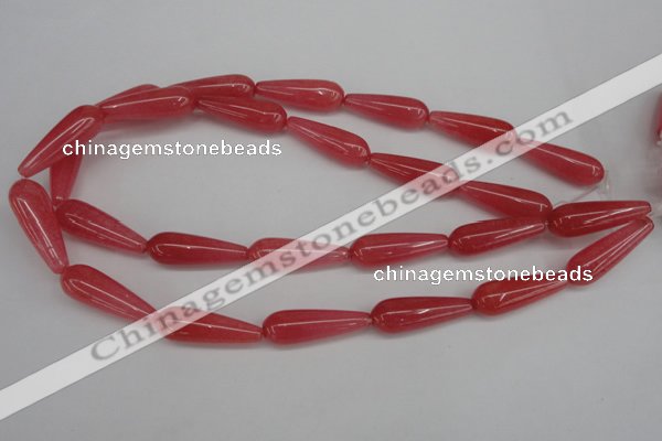 CCN2185 15.5 inches 10*30mm teardrop candy jade beads