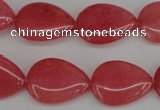 CCN2186 15.5 inches 15*20mm flat teardrop candy jade beads