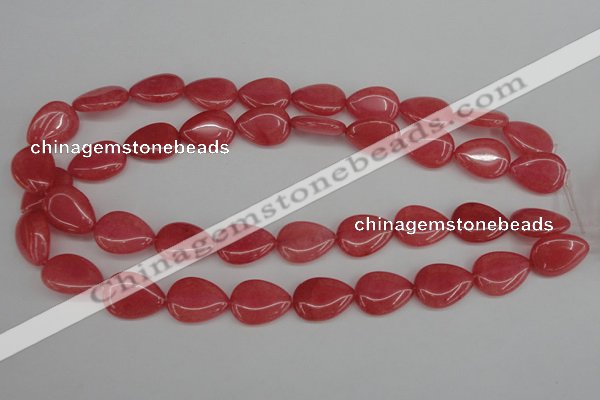 CCN2186 15.5 inches 15*20mm flat teardrop candy jade beads