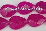 CCN2191 15.5 inches 15*20mm faceted flat teardrop candy jade beads