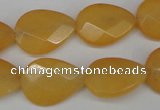 CCN2192 15.5 inches 15*20mm faceted flat teardrop candy jade beads