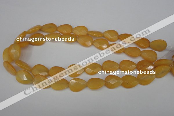 CCN2192 15.5 inches 15*20mm faceted flat teardrop candy jade beads