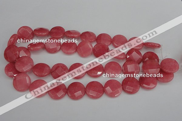 CCN2235 15.5 inches 20mm faceted coin candy jade beads wholesale