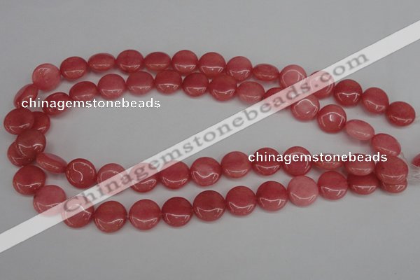 CCN2238 15.5 inches 14mm faceted coin candy jade beads wholesale
