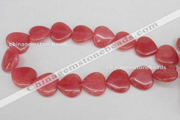 CCN2242 15.5 inches 25*25mm heart candy jade beads wholesale