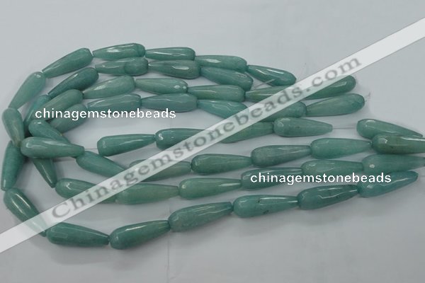 CCN2250 15.5 inches 10*30mm faceted teardrop candy jade beads