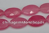 CCN227 15.5 inches 12*18mm faceted oval candy jade beads