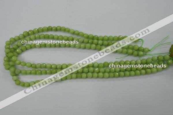 CCN2271 15.5 inches 6mm faceted round candy jade beads wholesale