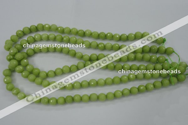 CCN2272 15.5 inches 8mm faceted round candy jade beads wholesale