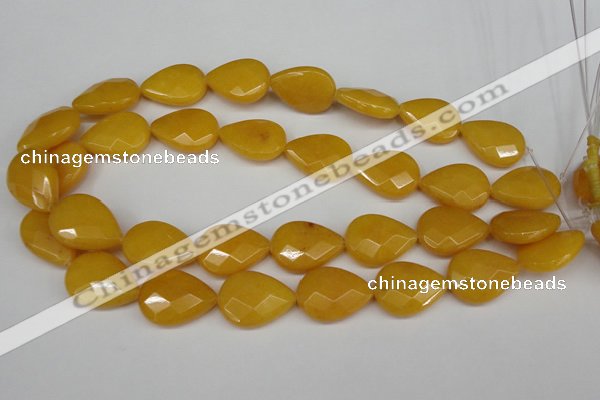 CCN2326 15.5 inches 18*25mm faceted flat teardrop candy jade beads