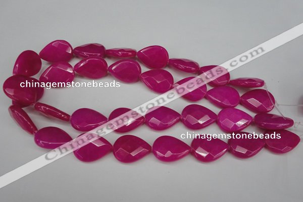 CCN2327 15.5 inches 18*25mm faceted flat teardrop candy jade beads