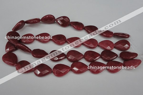 CCN2329 15.5 inches 18*25mm faceted flat teardrop candy jade beads