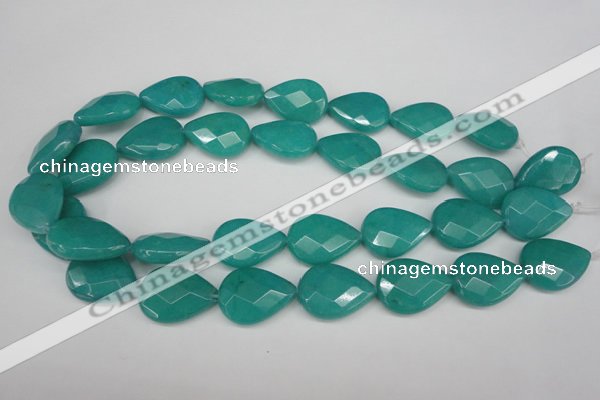 CCN2333 15.5 inches 18*25mm faceted flat teardrop candy jade beads