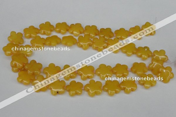 CCN2340 15.5 inches 20mm carved flower candy jade beads wholesale
